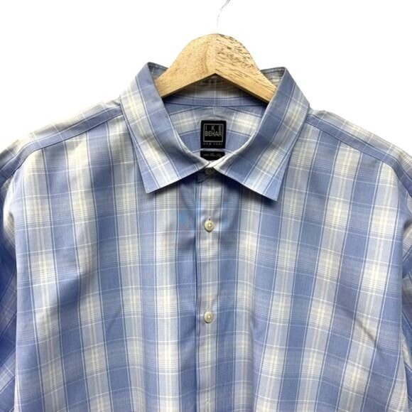 Ike Behar 120’s 2 Ply Lavender Plaid Button Down Cotton Shirt - Picture 1 of 9